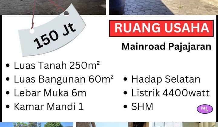 Disewakan ruang usaha di mainroad Pajajaran cocok untuk ekspedisi,mini market,trevel 1