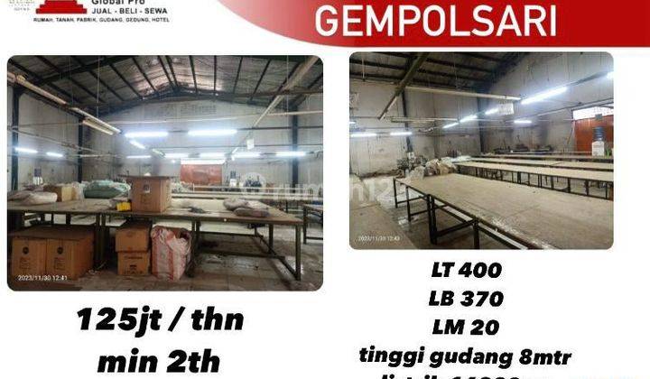 Gudang siap pakai di Gemplsari bandung  1