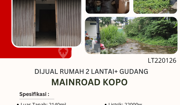 Dijual Cepat Rumah 2 Lantai + Gudang Mainroad Kopo
