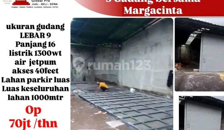 Disewakan 5 Gudang Bersama Di Margacinta 1