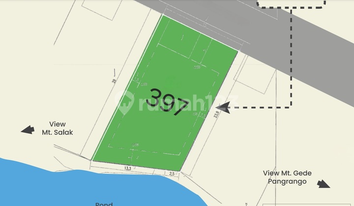 10.2jt Golf Pond Area Rancamaya 397m2 View Gunung
