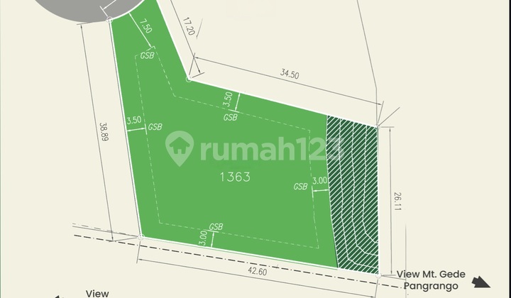 9jt Kavling Rancamaya !. 363 M2 Barat Laut Cocok Untuk Villa 9jt Kavling Rancamaya !. 363 M2 Barat Laut Cocok Untuk Villa