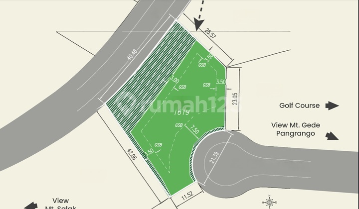 10.9jt Kavling Rancamaya 2muka !. 619m2 Golf Area 10.9jt Kavling Rancamaya 2muka !. 619m2 Golf Area