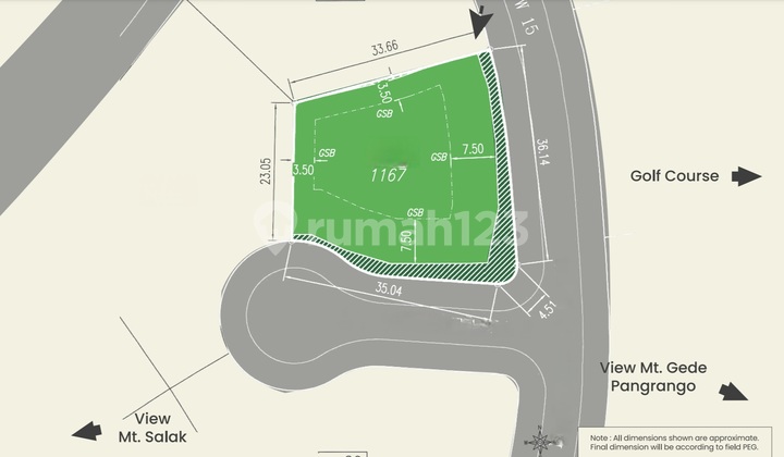 10.9jt Kavling Hoek Rancamaya 1.167m2 Timur_selatan Golf Area 10.9jt Kavling Hoek Rancamaya 1.167m2 Timur_selatan Golf Area