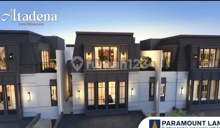 New European Design 3-Story House with High Ceiling Attic Room