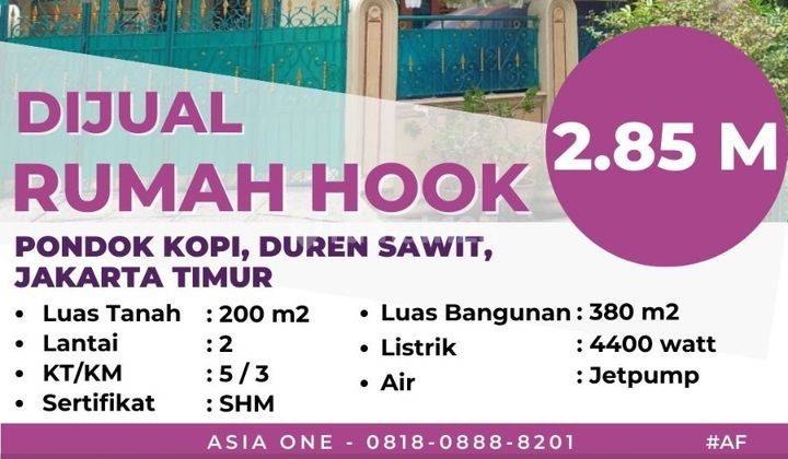 Rumah 2 Lantai Bagus Sertifikat Hak Milik di Pondok Kopi, Jakarta Timur 1