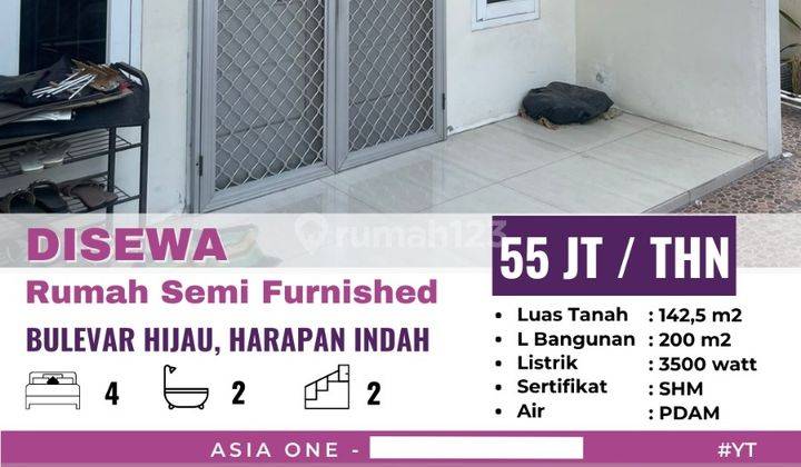 Rumah 2 Lantai Bagus Semi Furnished SHM di Boulevard Hijau , Bekasi 1