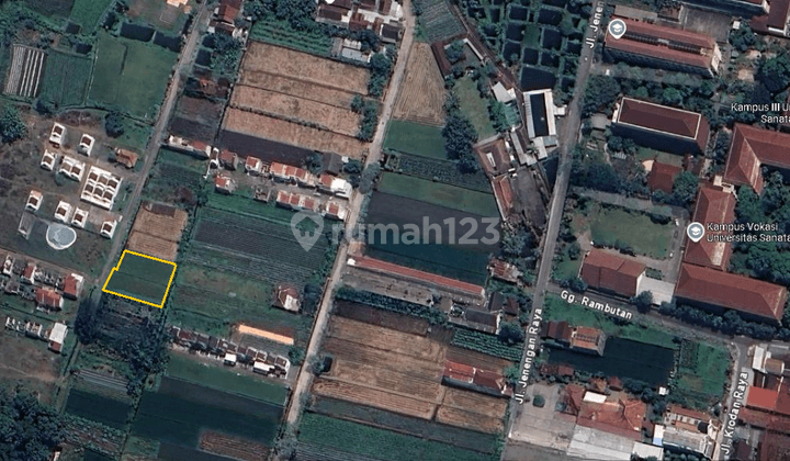 Tanah di Utara Amikom Baru, Yogyakarta SHM 918 m² 2