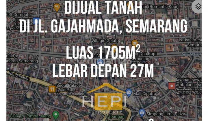 TANAH STRATEGIS TENGAH KOTA SEMARANG DIJUAL ! 1705 m² 1