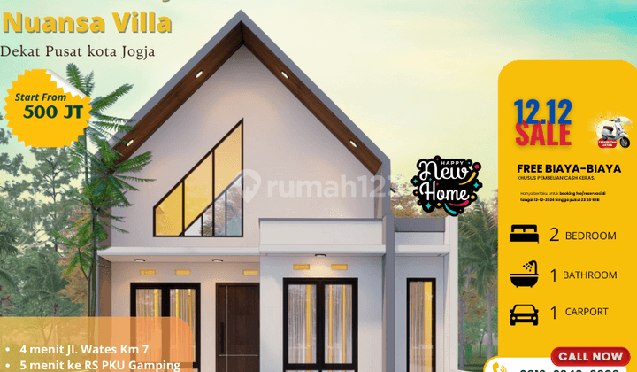 Rumah Murah 1 Lantai Dengan Nuansa Villa Area Yogyakarta 1