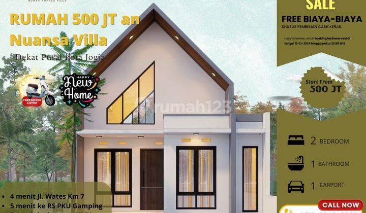 Rumah Murah Yogyakarta 500jtan Bisa Kpr Free Motor Listrik 1