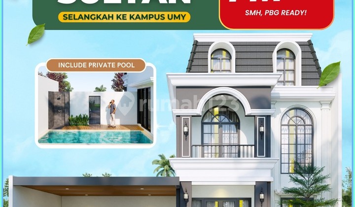 For Sale Luxury House in Jogja with SHM Certificate and Swimming Pool