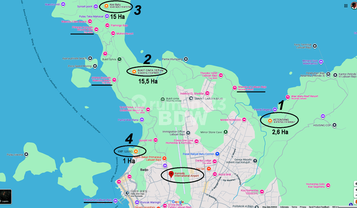 Labuan Bajo, Flores, Ntt. Dijual 4 Lahan Tanah Bagus, Lokasi Terbaik Cocok Untuk Villa Hotel Dll. 2