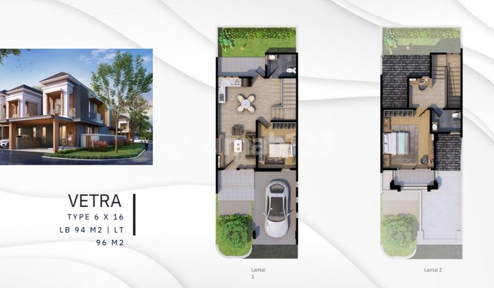 MURAH! Rumah 2lt Type Vetra Cluster Wangsagriya Podomoro Park 2
