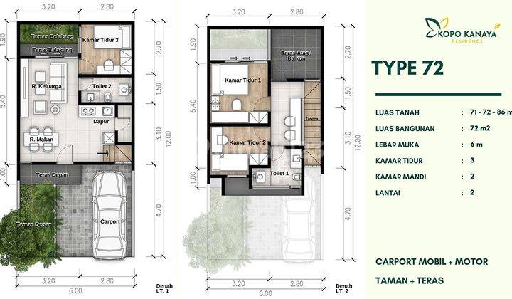 TAMAN KOPO INDAH II KANAYA RESIDENCE EARLY BIRD 12 BLN TYPE 72 - 72  2  LT 2