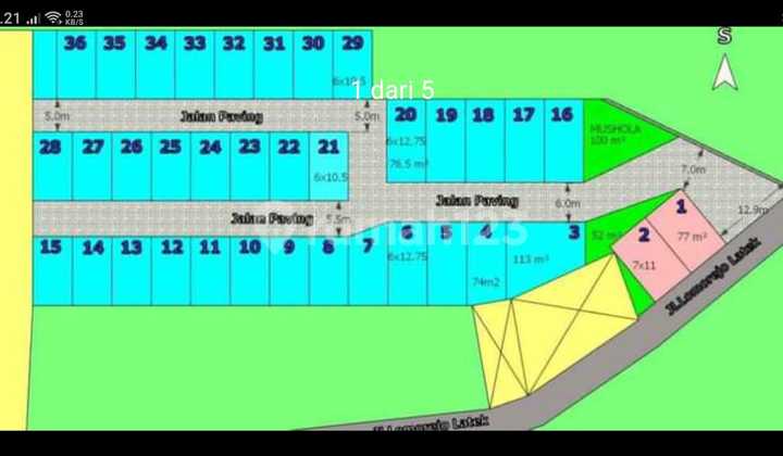 Land for Sale for Housing Divided into 36 Lots, Including a Model House