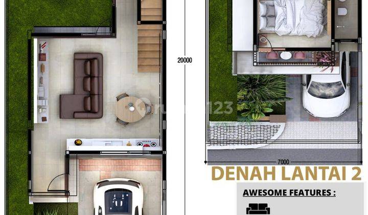 Rumah Modern Minimalis 2 Lantai Dekat Lapangan dan Plaza Renon 2