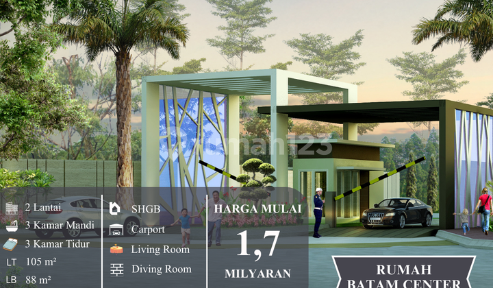 Modern Luxury 2-Story House in Batam Center - Premium Location, Starting Price 1.7 Billion!