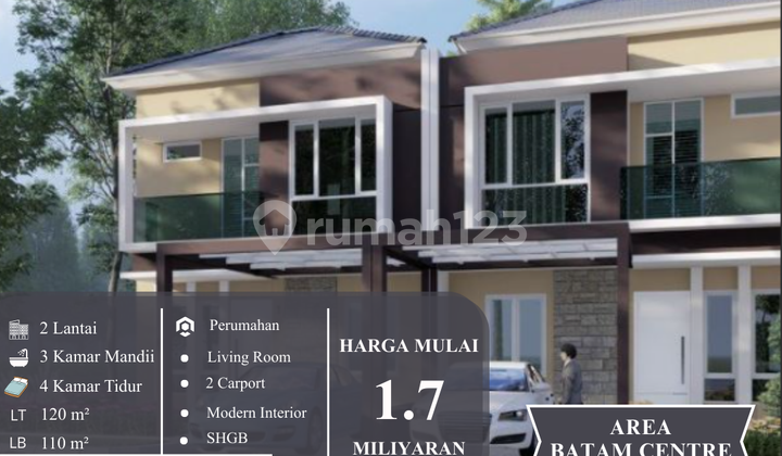 Rumah Modern Koppel di Jantung Batam Center - Mulai 1,7 M!