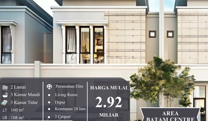 Rumah Modern 2 Lantai Siap Huni Sea View di Batam Centre