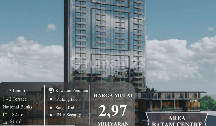 Ruko Batam Centre Hingga 3 Lantai | Strategis di Pusat Kota Batam