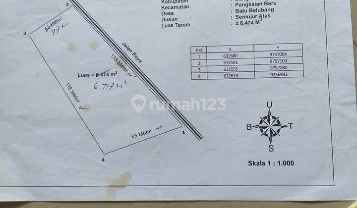 Tanah hampir 2 hektar. di Jn. Tanjung gunung. Pangkalan baru tepat sebelah gerbang tempat wisata bebek emas 2