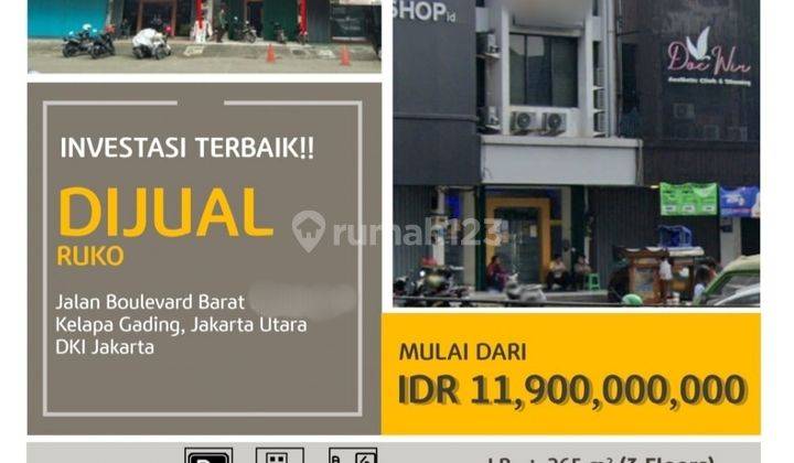 A280 Jual Ruko Bagus Murah di Jalan Boulevard Barat Kelapa Gading 1