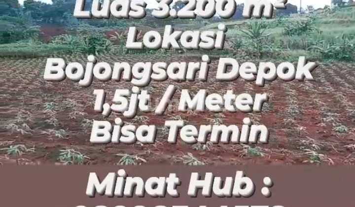 Tanah di Jalan Rukun, Curug Bojongsari, Depok SHM 3.200 m² 2