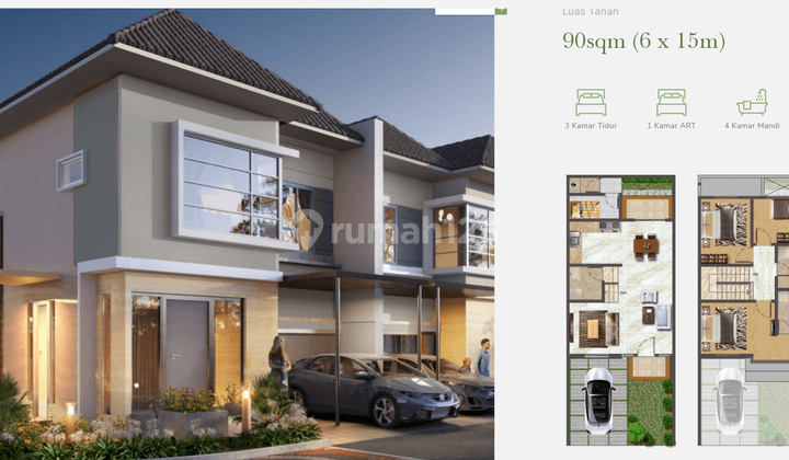 Rumah Disewa Golf Island Pik 3+1kt Dan 4wc Cluster Piano 1