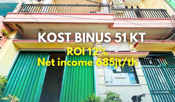 Pasti Cuan Kost Binus 51 Kamar, 4 Lantai, Roi 12% 1