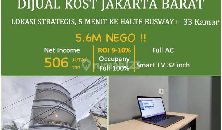 Kost Exclusive Full Penghuni 32Kt Roi 9-10% Tambora Jual cepat 2