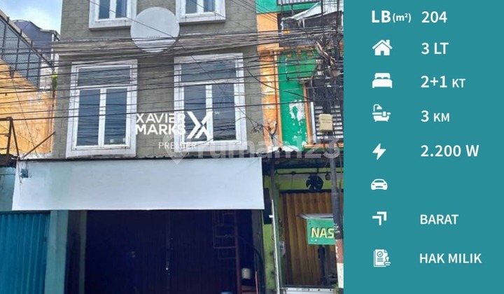 For Sale: Well-Maintained 3-Story Shop House with Canopied Parking Area, Ready to Use, Ideal for Business Investment. Located in a Student Area, Just Steps Away from UM and UB Campuses, Near Shopping Centers and Superindo on Jalan Bendungan Sutami, Malang City I011. 1