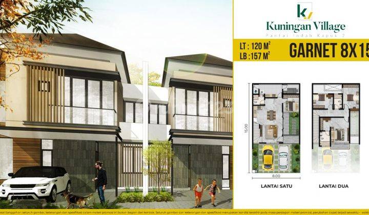 Dijual Rumah Cluster Kuningan Village Type Garnet 8x15 Badan 1