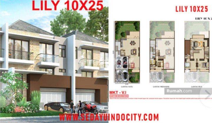 Dijual Rumah Cluster Riverside Boulevard Uk 10x25, 2,5 Lantai 2