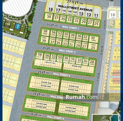 Dijual Kavling Wallstreet Gandeng 2 Uk 10x35