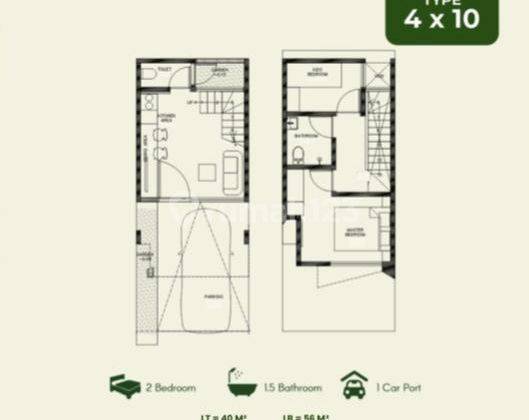 Rumah Kelapa Gading 2 Lantai Baru Park Spring 4x10 1