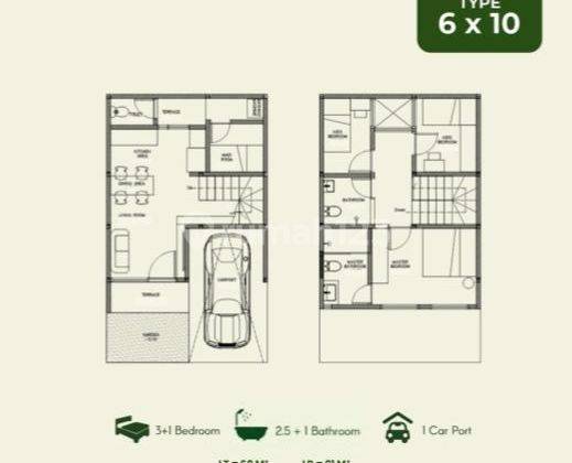 Rumah Kelapa Gading Baru 2 Lantai Park Spring 6x10 1