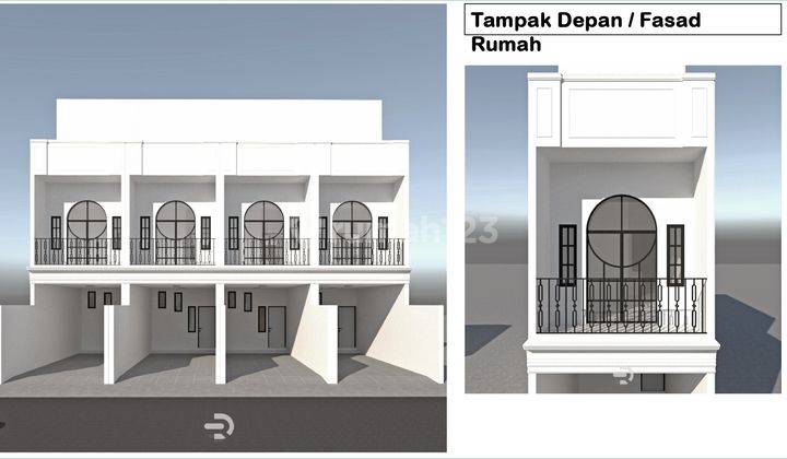 Rumah Ada 4 Unit, Hadap Selatan, Bebas Banjir, Bangunan Baru di Tanjung Duren 1