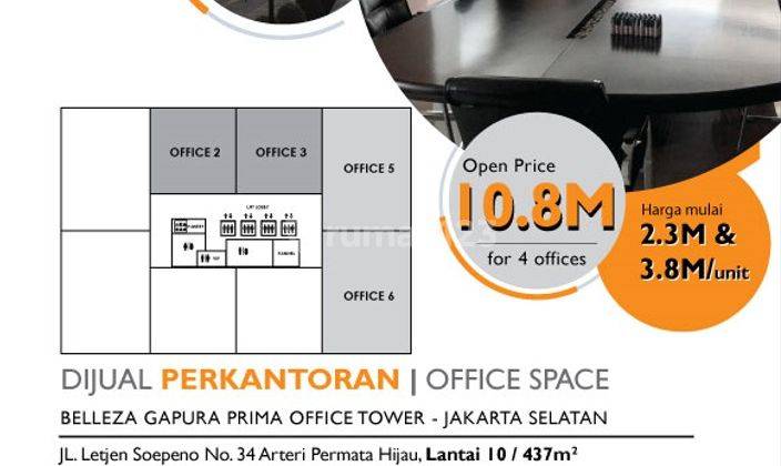 Perkantoran di Belleza Office Tower, Jakarta Selatan 437 m Bagus SHM 1