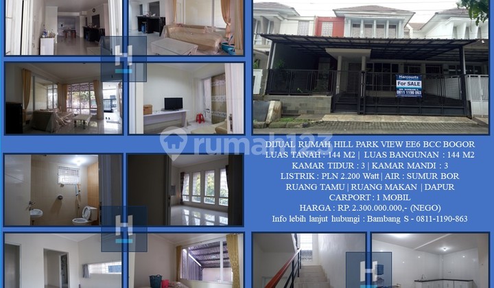 Rumah Asri Dua Lantai Hill Park View Bukit Cimanggu City Tanah Sareal Bogor