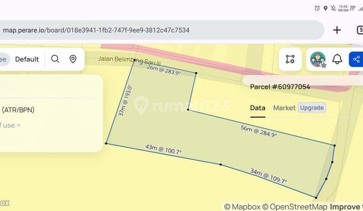 Land in the Pecatu Area, Belimbing Sari Street, Badung SHM 1,970 m² 1