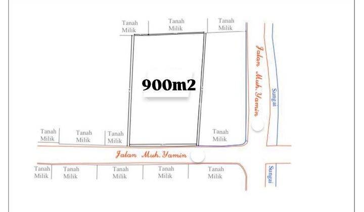 Land on Jalan Moh Yamin, Renon Elite Area, Denpasar SHM 900 m² 1