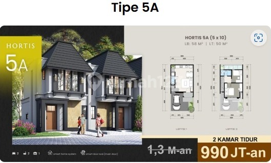 DIJUAL rumah Hortis tipe 5A, Gading serpong