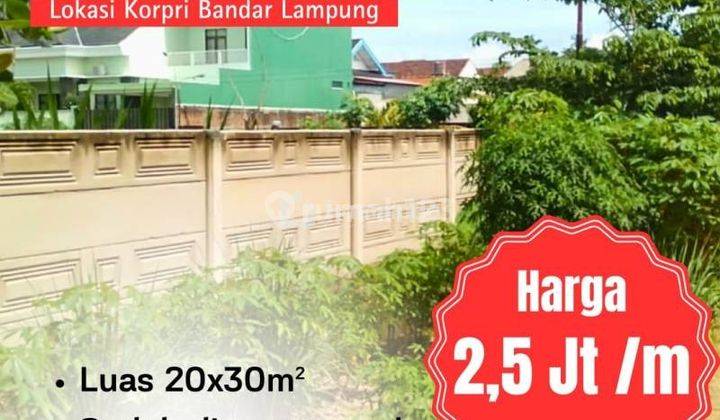 Dijual Tanah Super Strategis. Di Korpri Sukarame Bandar Lampung 1