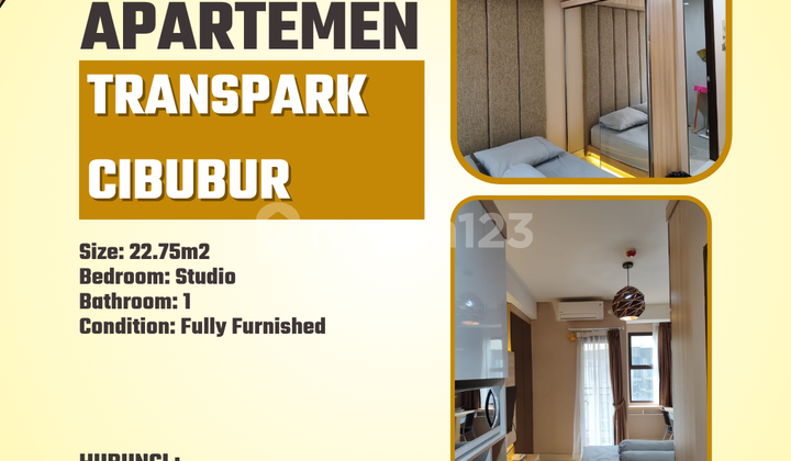 Selling Transpark Cibubur Apartment Fully Furnished, View Pool, Strategic Location, Connecting Mall