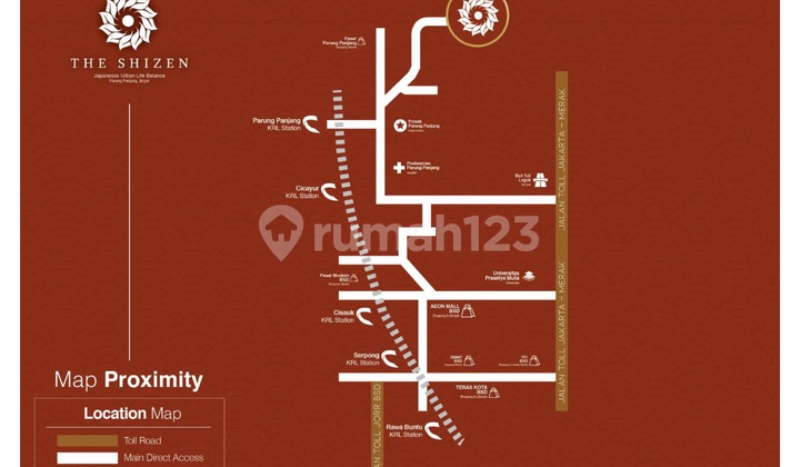 Rumah MEWAH Murah The Sizen - Free DP & biaya2 Selangkah ke stasiun parung panjang  Dan tol Legok