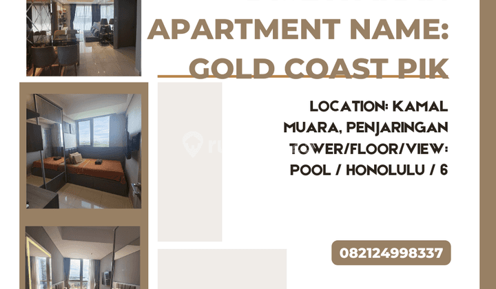 DISEWAKAN  Apartment Name: Gold Coast PIK 1