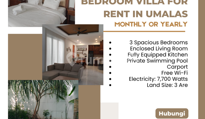Charming 3-Bedroom Villa for Rent in Umalas – Monthly or Yearly Charming 3-Bedroom Villa for Rent in Umalas – Monthly or Yearly