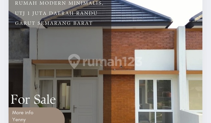 Modern Minimalist House, 1 Million IDR Earnest Money, Randu Garut Area, West Semarang 1