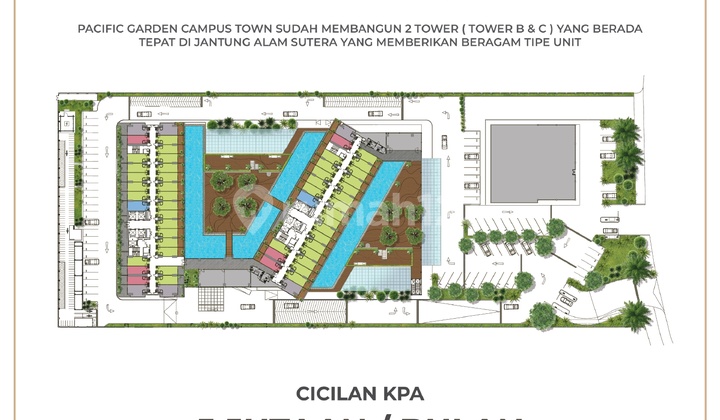 Dijual Apartemen  Murah di Tangerang  berkelas  Pacific Garden depan Mall Alam Sutera Siap Huni,Profit 45 jt- 50jt/thn‎